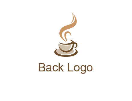 abstract steam on coffee cup logo