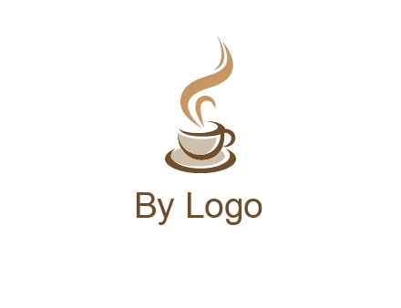 abstract steam on coffee cup logo