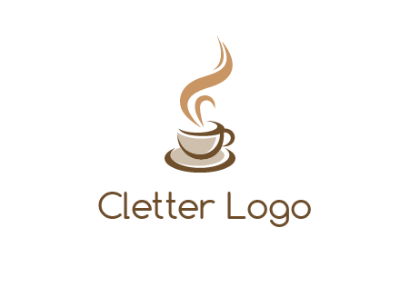 abstract steam on coffee cup logo