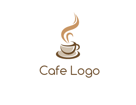 abstract steam on coffee cup logo