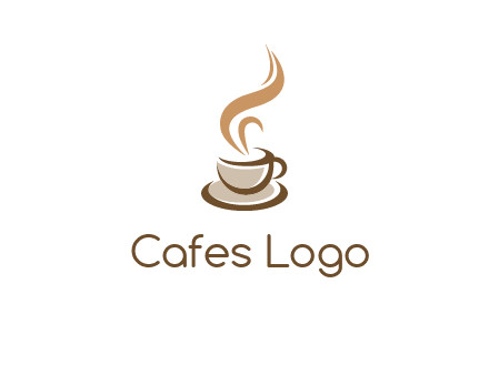 abstract steam on coffee cup logo