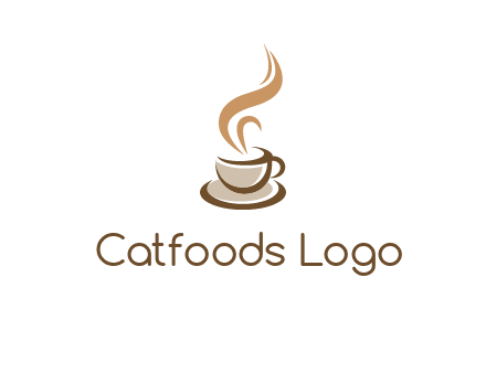 abstract steam on coffee cup logo
