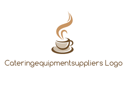 abstract steam on coffee cup logo
