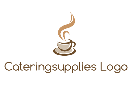 abstract steam on coffee cup logo