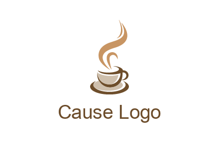abstract steam on coffee cup logo
