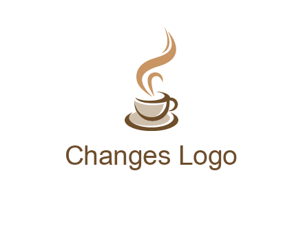 abstract steam on coffee cup logo