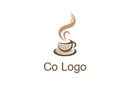 abstract steam on coffee cup logo