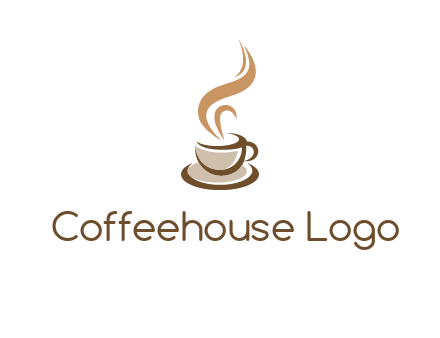 abstract steam on coffee cup logo