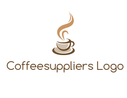 abstract steam on coffee cup logo