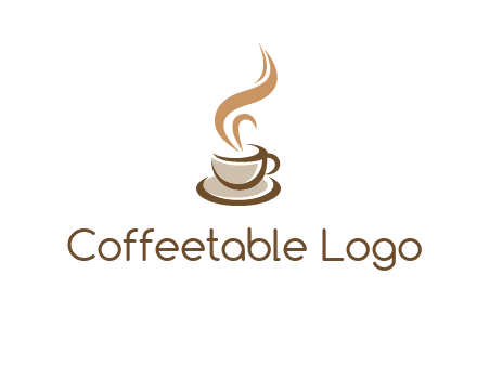 abstract steam on coffee cup logo