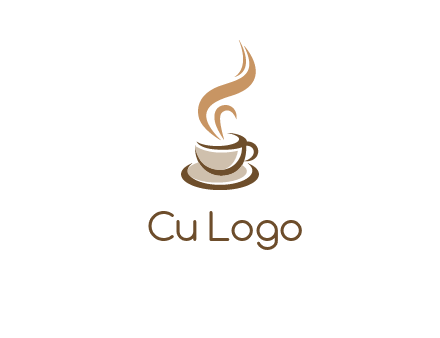 abstract steam on coffee cup logo