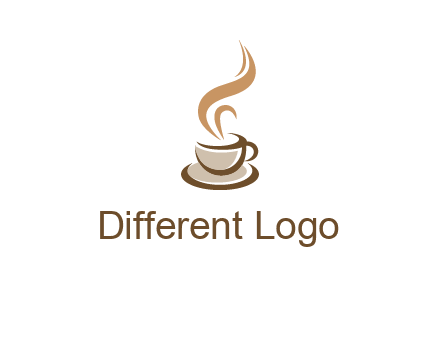 abstract steam on coffee cup logo