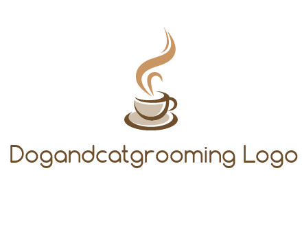 abstract steam on coffee cup logo