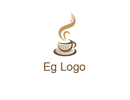 abstract steam on coffee cup logo