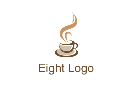 abstract steam on coffee cup logo