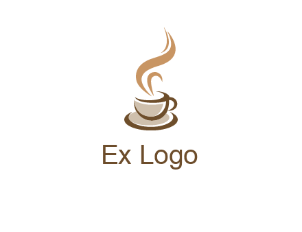 abstract steam on coffee cup logo