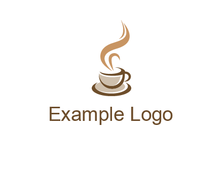 abstract steam on coffee cup logo
