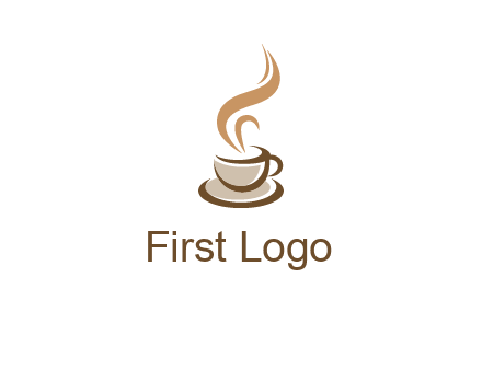 abstract steam on coffee cup logo