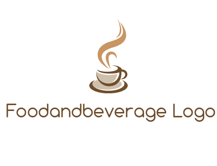 abstract steam on coffee cup logo