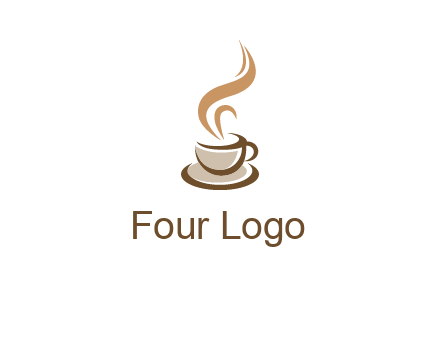 abstract steam on coffee cup logo