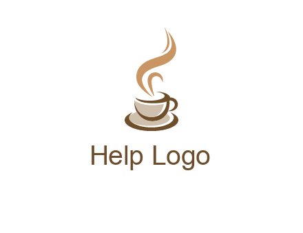 abstract steam on coffee cup logo