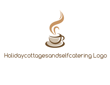 abstract steam on coffee cup logo