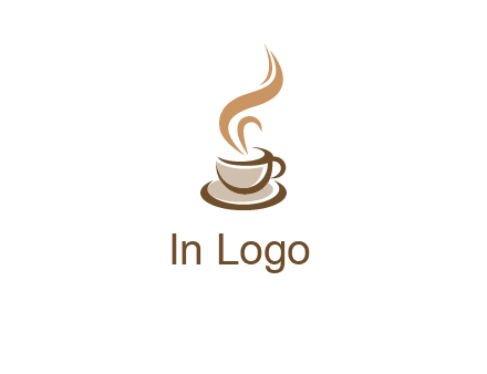 abstract steam on coffee cup logo