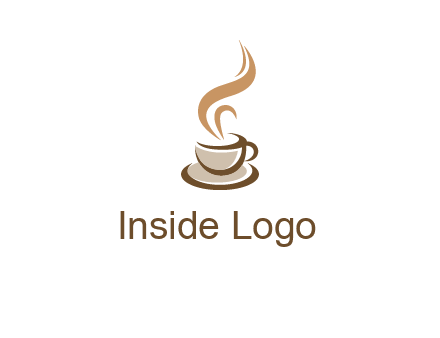 abstract steam on coffee cup logo