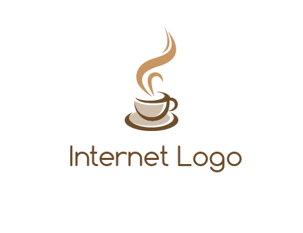 abstract steam on coffee cup logo