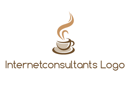 abstract steam on coffee cup logo