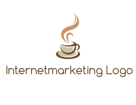 abstract steam on coffee cup logo