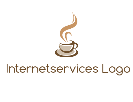 abstract steam on coffee cup logo