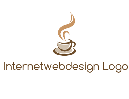 abstract steam on coffee cup logo