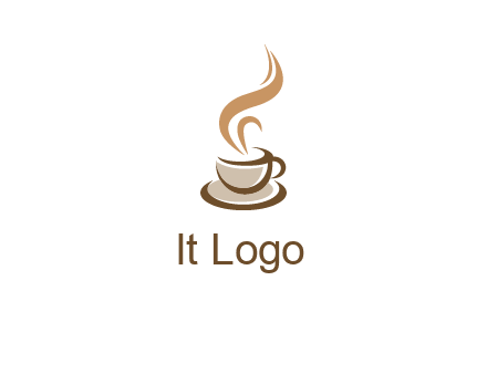 abstract steam on coffee cup logo