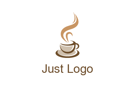 abstract steam on coffee cup logo