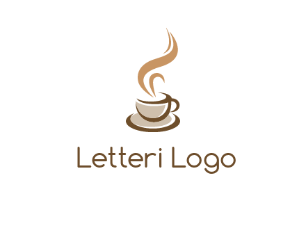 abstract steam on coffee cup logo