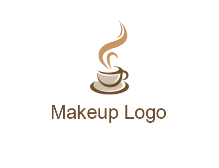 abstract steam on coffee cup logo