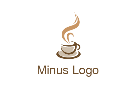 abstract steam on coffee cup logo