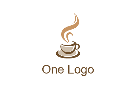 abstract steam on coffee cup logo