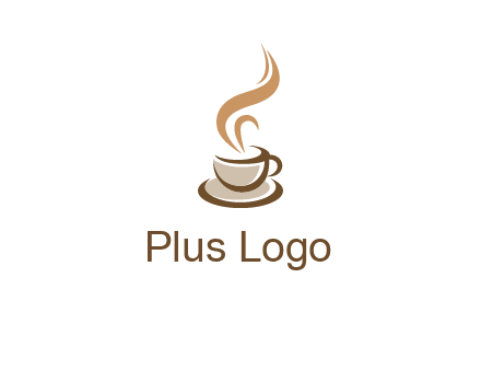 abstract steam on coffee cup logo