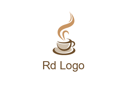 abstract steam on coffee cup logo