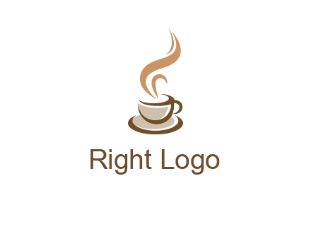 abstract steam on coffee cup logo