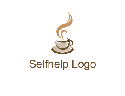 abstract steam on coffee cup logo