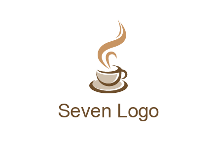 abstract steam on coffee cup logo