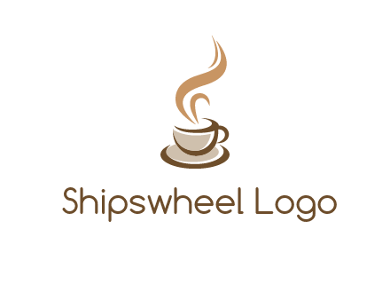 abstract steam on coffee cup logo