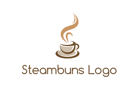 abstract steam on coffee cup logo