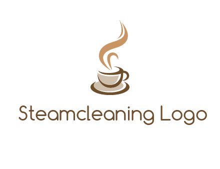 abstract steam on coffee cup logo