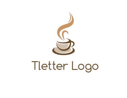 abstract steam on coffee cup logo