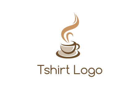 abstract steam on coffee cup logo