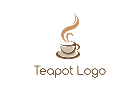 abstract steam on coffee cup logo